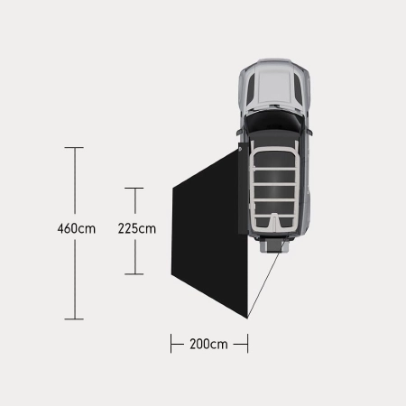 Batwing 180 Maße nach dem Ausklappen
