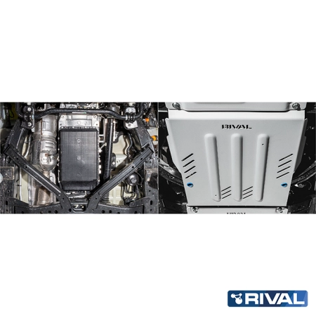 Rival4x4 Getriebe-Unterfahrschutz Aluminium 6mm Vergleich mit und ohne Schutz